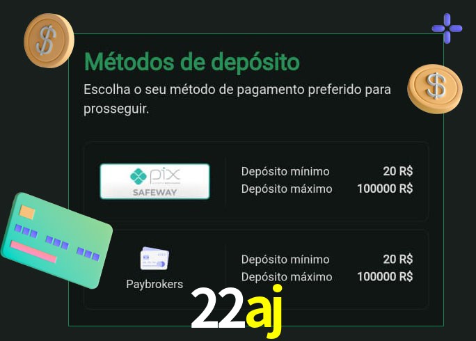 O cassino 22aj oferece uma grande variedade de métodos de pagamento